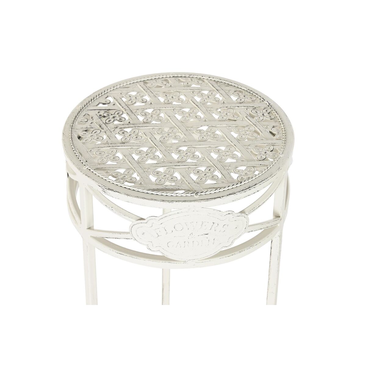 3-bordsset Home ESPRIT Vit 30,5 x 30,5 x 70 cm (3 Delar) - 2