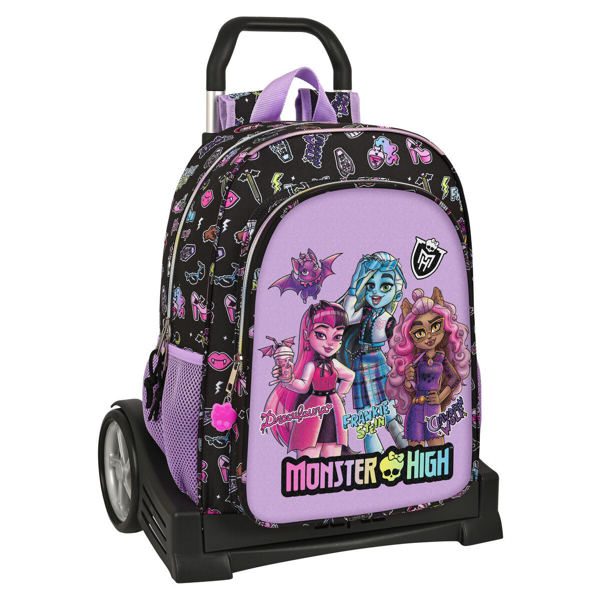 Skolväska med hjul Monster High Creep Svart 33 x 42 x 14 cm - 3