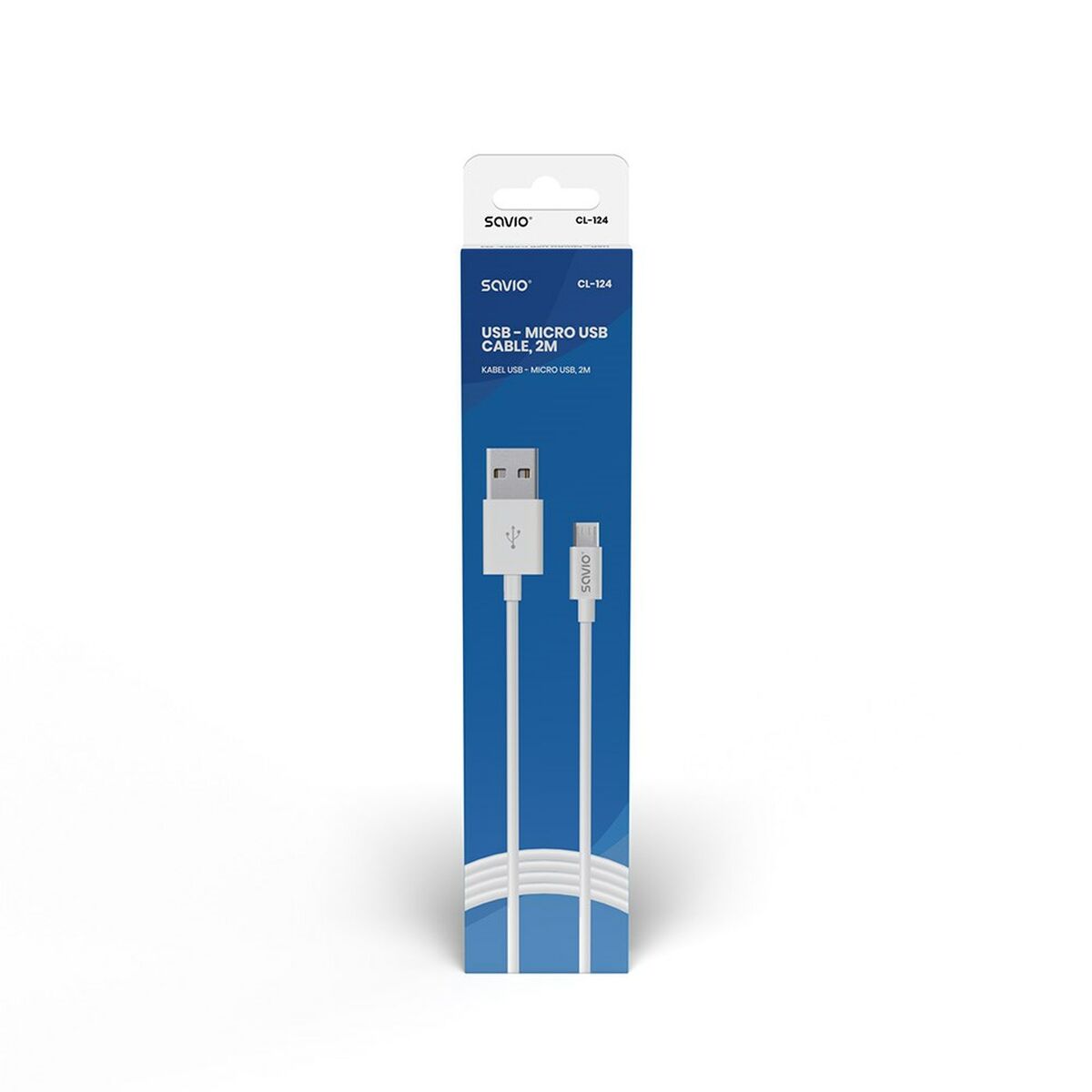 USB-kabel till mikro-USB Savio CL-124 Vit 2 m - 6