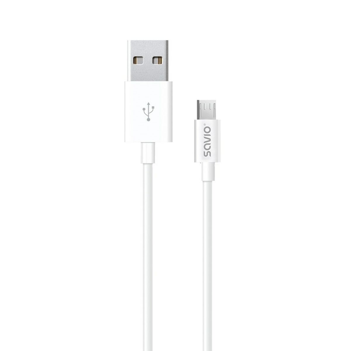 USB-kabel till mikro-USB Savio CL-124 Vit 2 m - 5