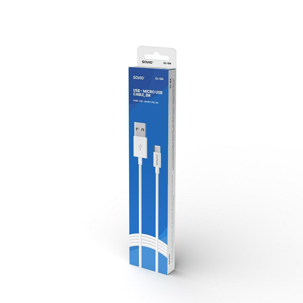 USB-kabel till mikro-USB Savio CL-124 Vit 2 m - 7