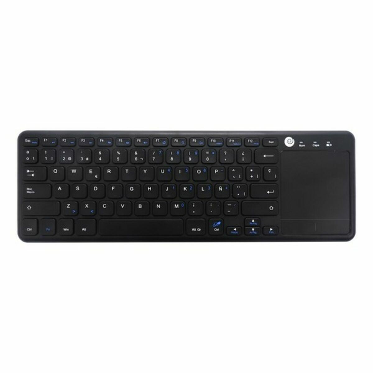 Tangentbord med Styrplatta CoolBox COO-TEW01-BK Svart Qwerty Spanska