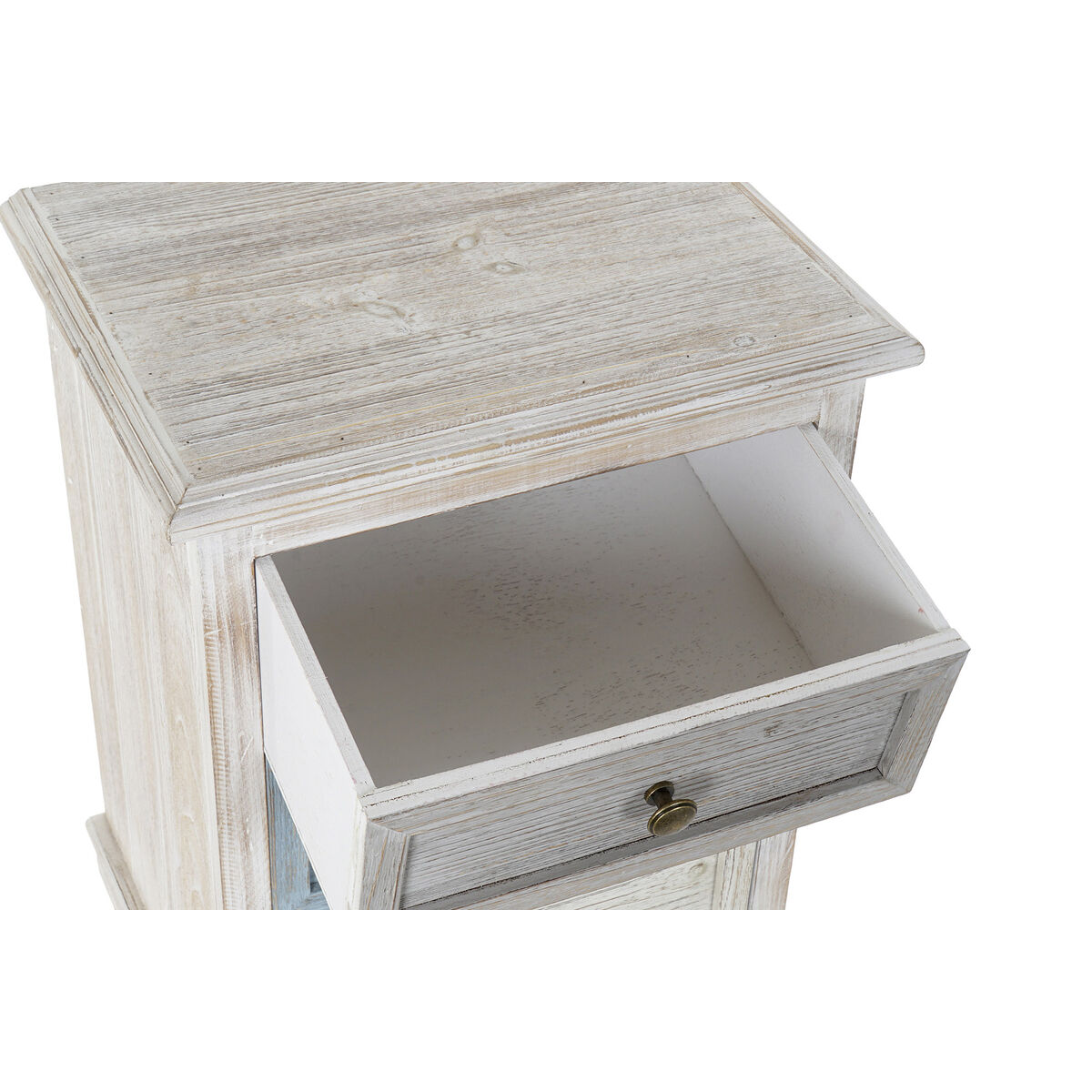 Nattduksbord Home ESPRIT Vit Himmelsblå Ljusgrå 42 x 32 x 64,5 cm - 3
