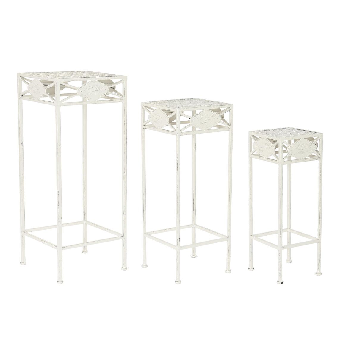 3-bordsset Home ESPRIT Vit 30 x 30 x 70 cm (3 Delar)