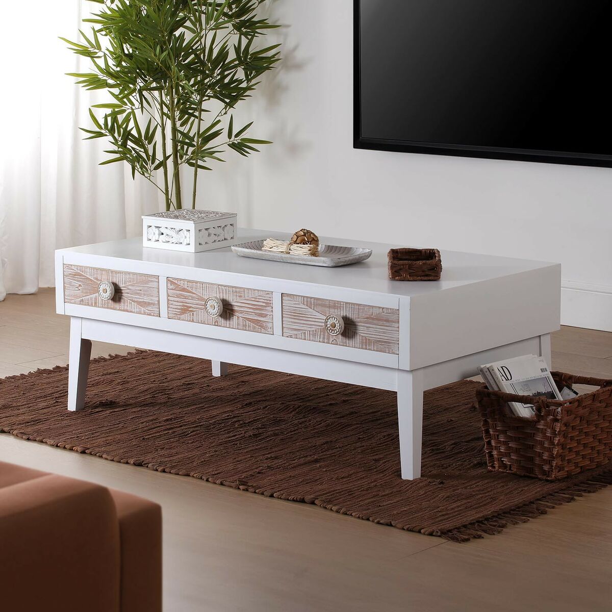 Soffbord Versa Sira Furu Trä MDF 60 x 41 x 110 cm - 2