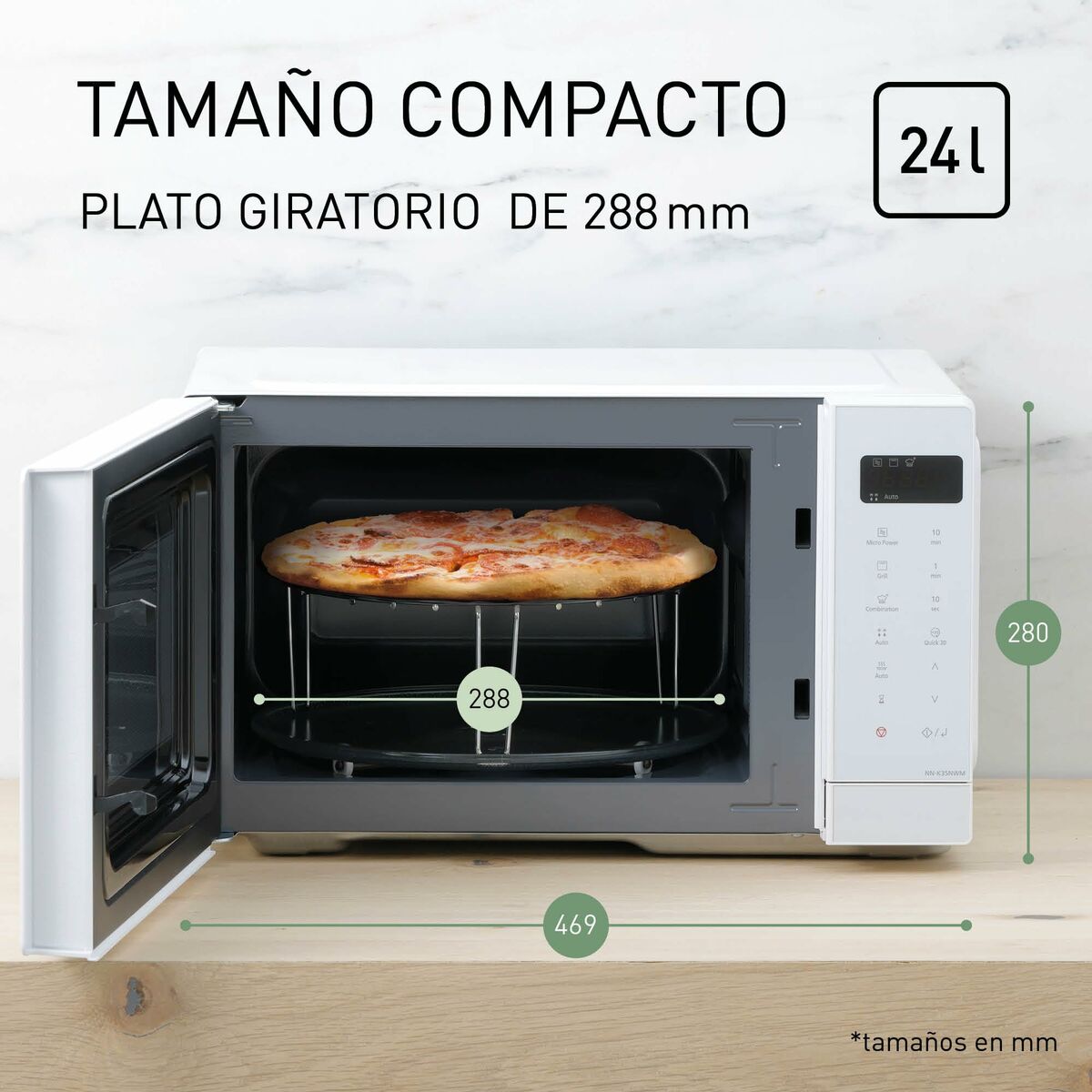 Mikrovågsugn med Grill Panasonic NNK35NWMEPG Vit 900 W 24 L - 3