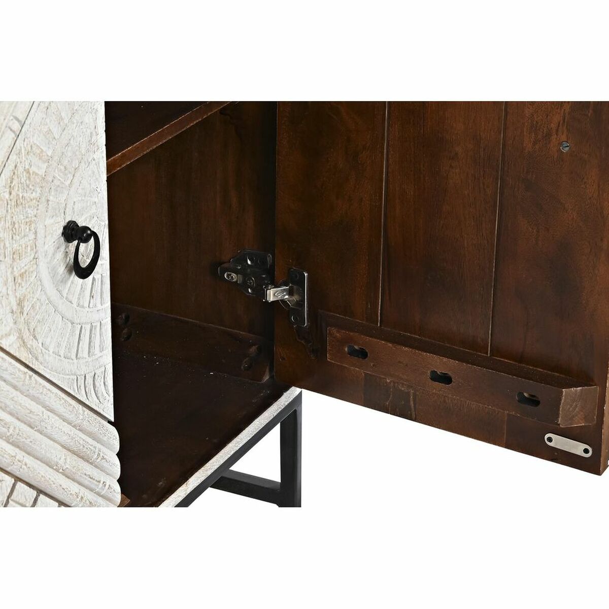 Skänk DKD Home Decor Vit Metall Mangoträ 155 x 40 x 85 cm - 7