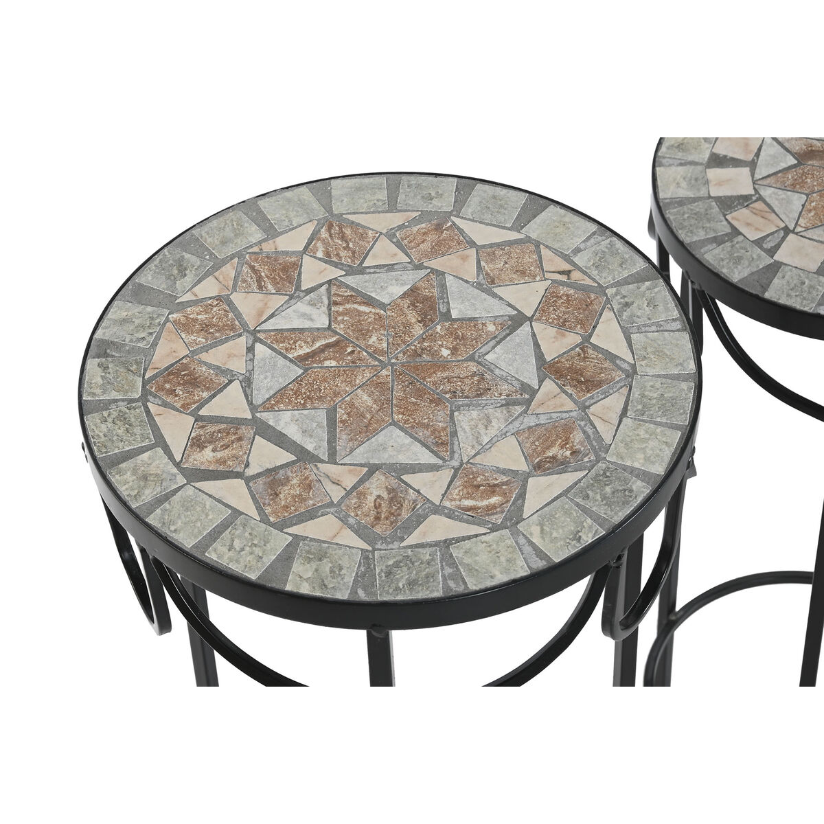3-bordsset Home ESPRIT Svart 30 x 30 x 69 cm (3 Delar) - 2