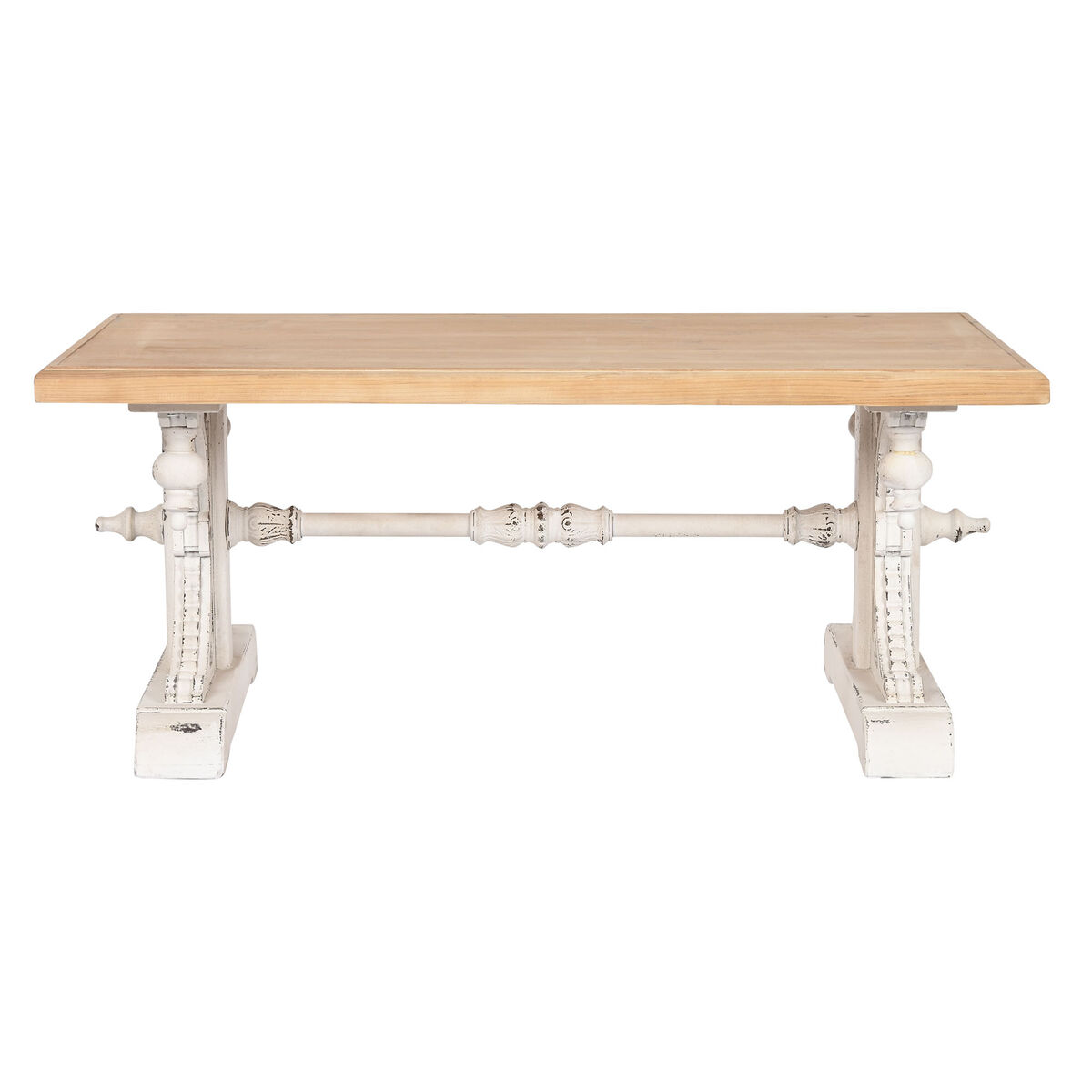 Soffbord Home ESPRIT Vit Naturell Granträ Trä MDF 110 x 65 x 46 cm - 6
