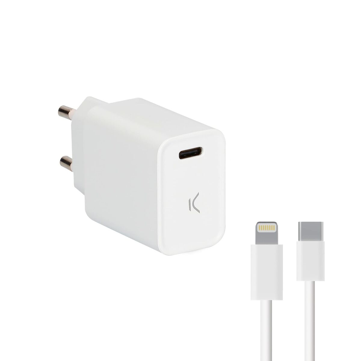 USB-laddare Iphone KSIX Apple-compatible Vit - 8