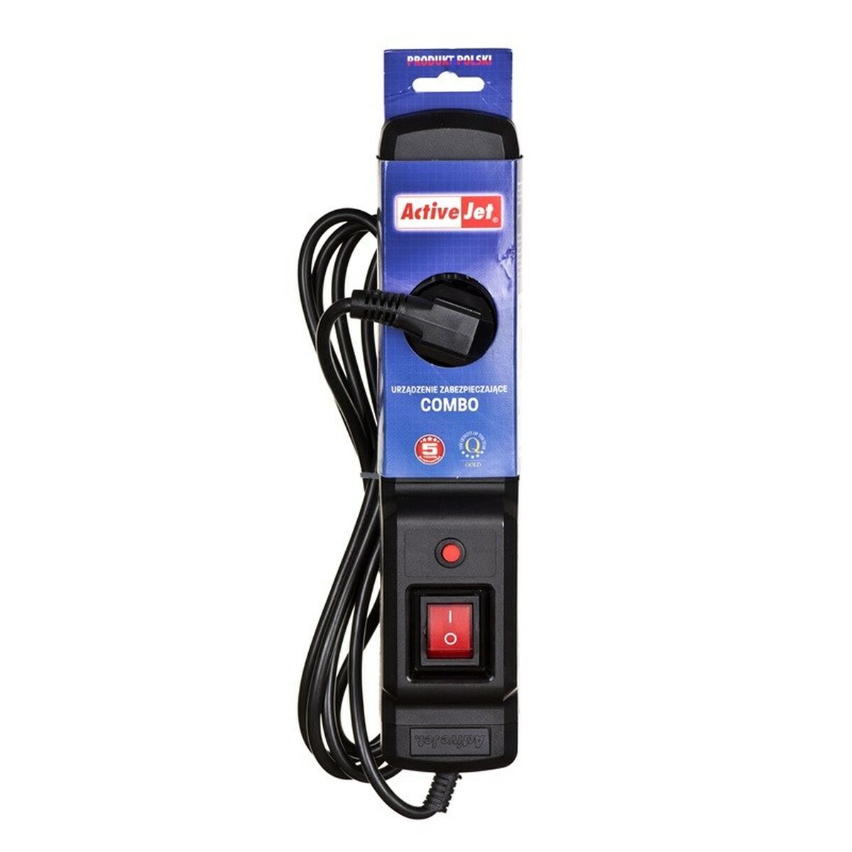 Ellist 3 Tomas-uttag med brytare Activejet COMBO 3GN (5 m) - 2