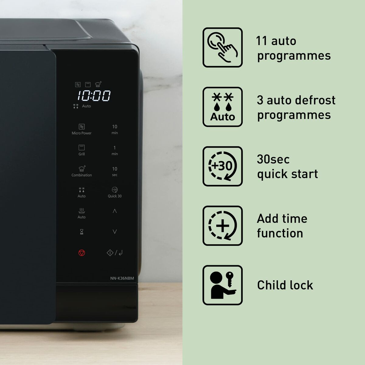 Mikrovågsugnen Panasonic NNK36NBMEPG Svart 1000 W 23 L - 3