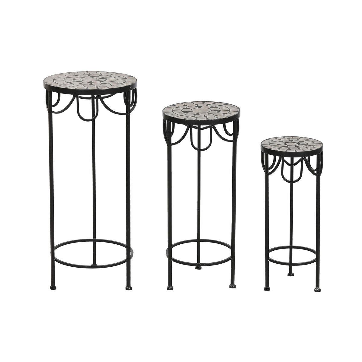 3-bordsset Home ESPRIT Svart 30 x 30 x 69 cm (3 Delar)