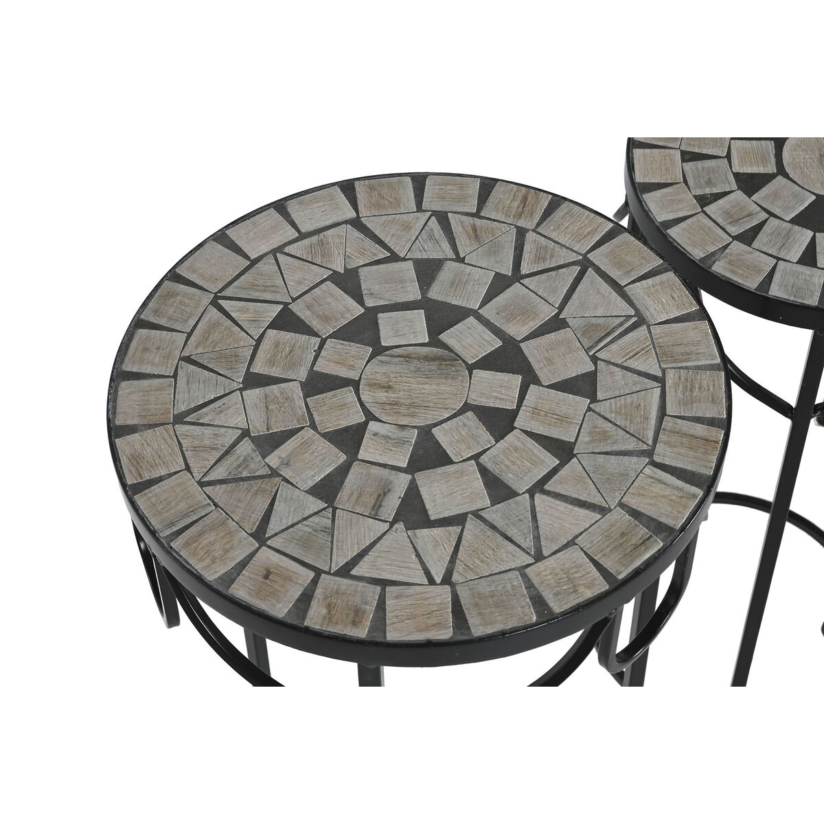 3-bordsset Home ESPRIT Svart 30 x 30 x 69 cm (3 Delar) - 2