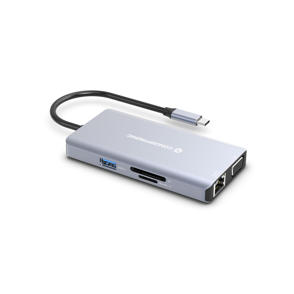 USB-HUB Conceptronic 110519307101 Grå Multicolour 100 W - 3