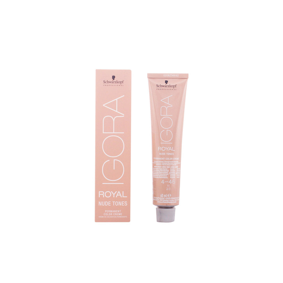 Permanent hårfäg - creme Schwarzkopf Igora Royal Nude Tones Nº 4.46 (60 ml)