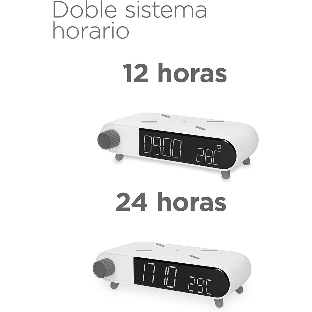 Väckarklocka med trådlös laddare KSIX Retro Vit 10 W - 5