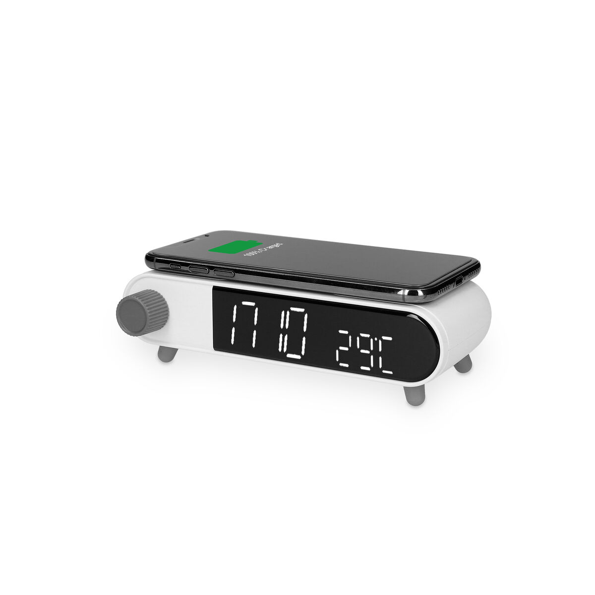 Väckarklocka med trådlös laddare KSIX Retro Vit 10 W - 12