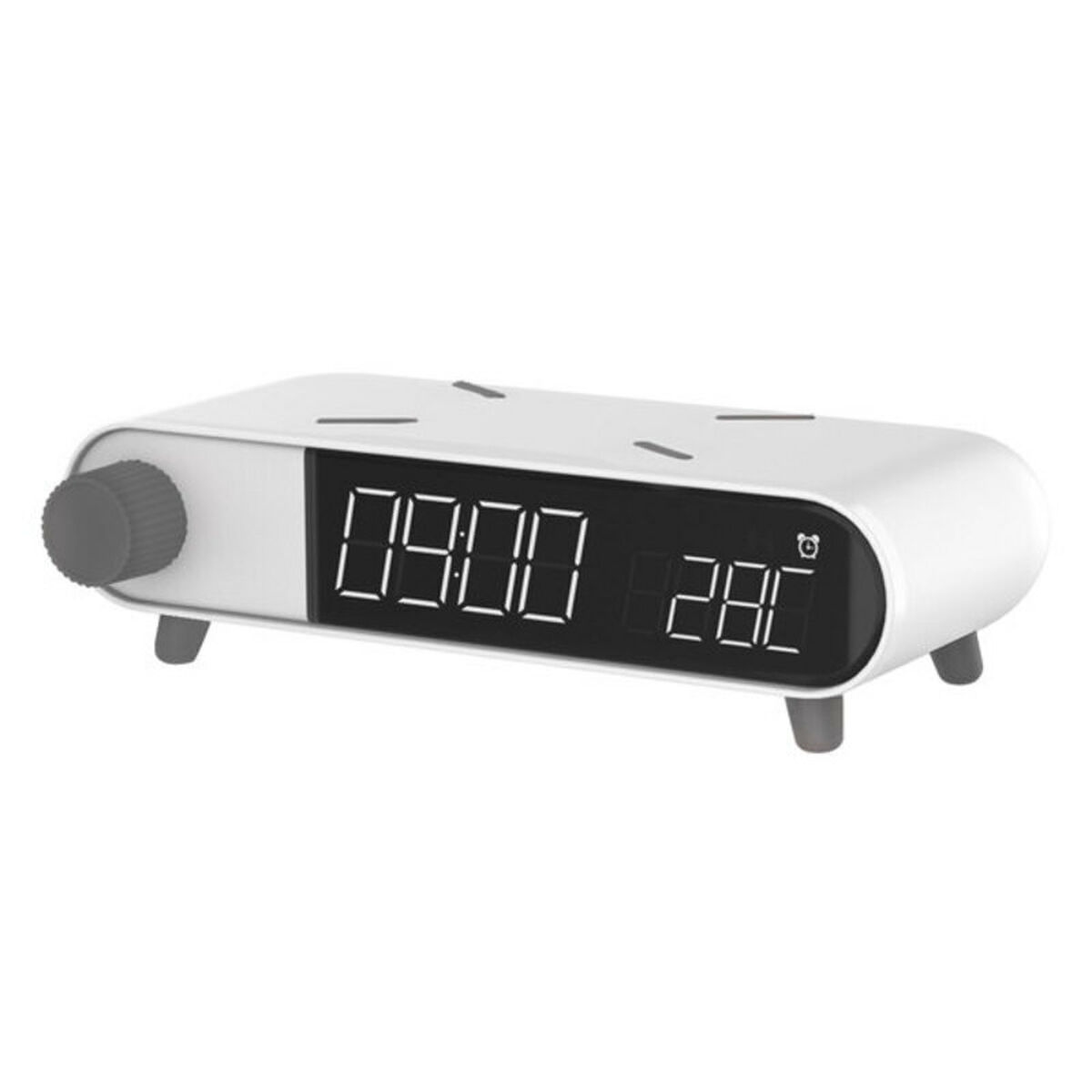 Väckarklocka med trådlös laddare KSIX Retro Vit 10 W - 10