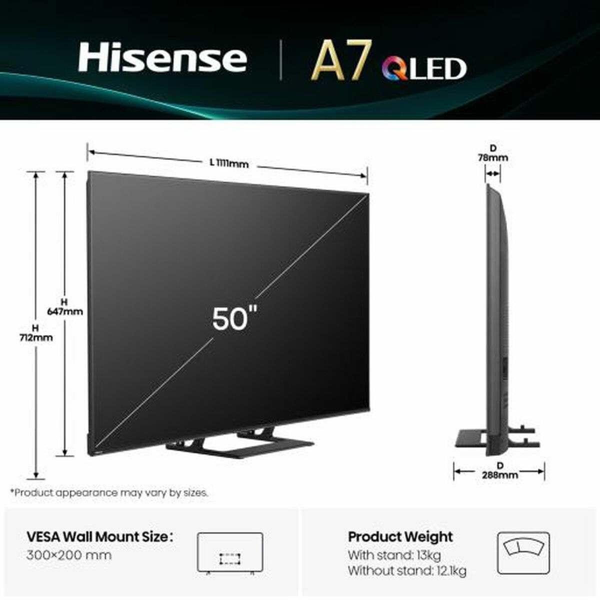Smart TV Hisense 50A7Q 4K Ultra HD 50" LED HDR D-LED - 3