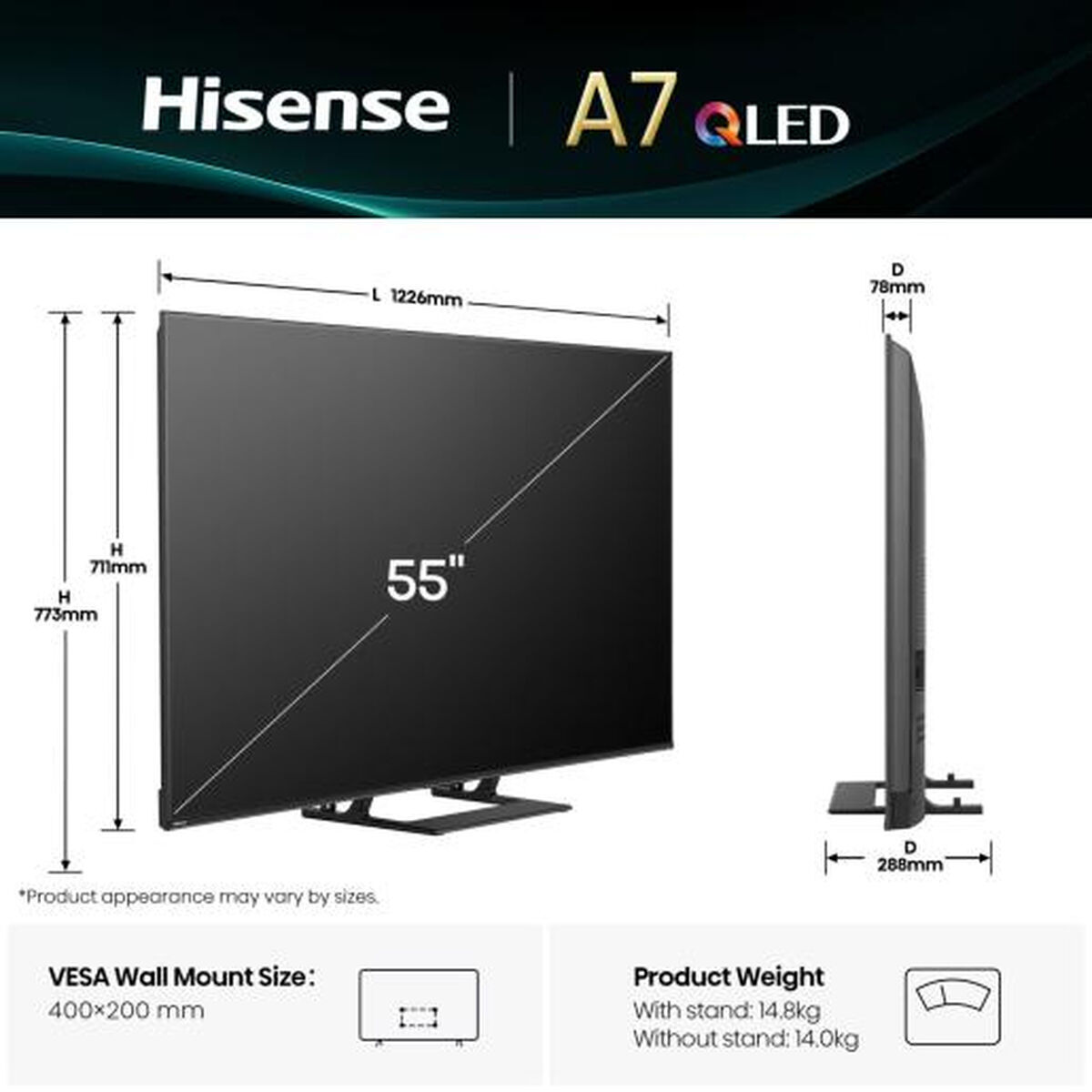 Smart TV Hisense 55A7Q 4K Ultra HD 55" LED HDR D-LED - 3