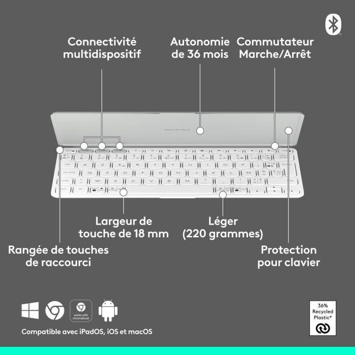 Fodral för iPad + Tangentbord Logitech Keys-to-Go 2 - 6
