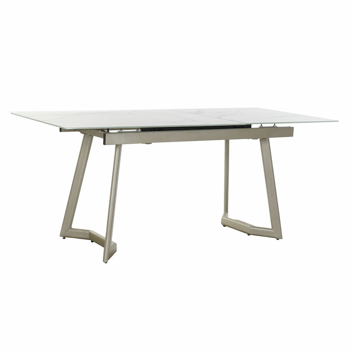 Matsalsbord DKD Home Decor Glas Gyllene Metall Vit (140 x 80 x 76 cm) - 5