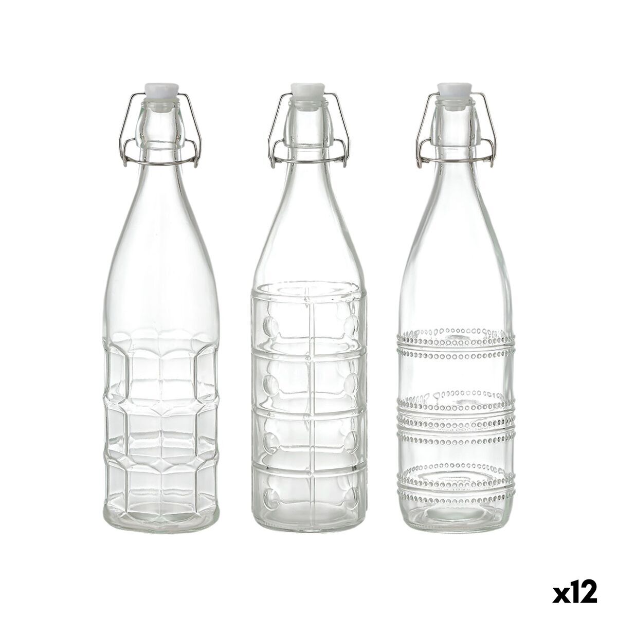 Glasflaska La Mediterránea Transparent Glas 1 L (12 antal)