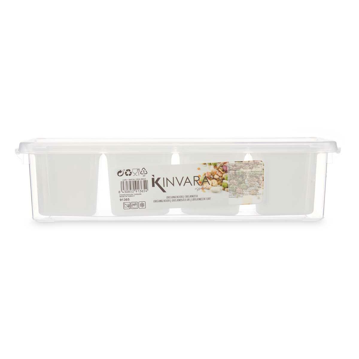 Kylskåpsarrangör Kinvara 02 1066 Vit Transparent 37,5 x 9 x 14,3 cm (12 antal) - 5