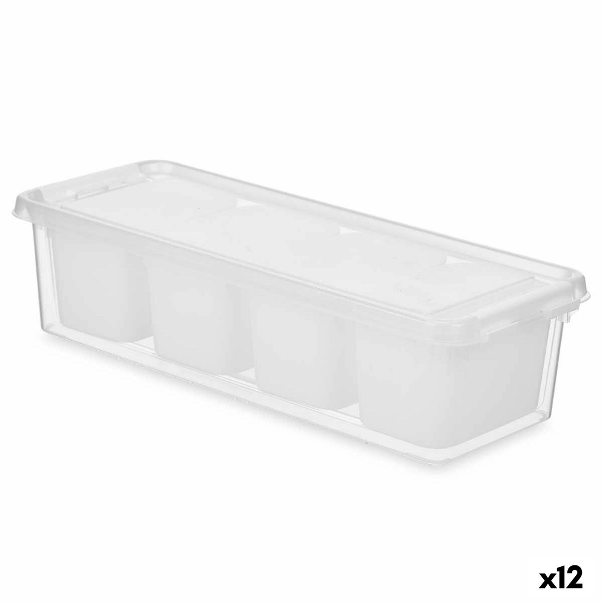 Kylskåpsarrangör Kinvara 02 1066 Vit Transparent 37,5 x 9 x 14,3 cm (12 antal)
