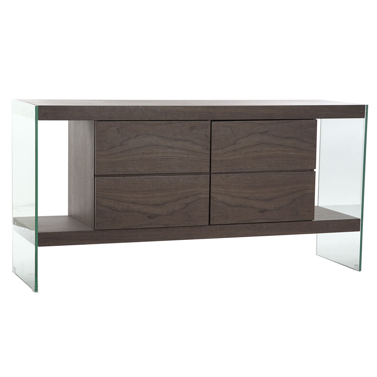 Skänk DKD Home Decor Brun Transparent Glas Valnöt Trä MDF 160 x 45 x 80 cm - 9