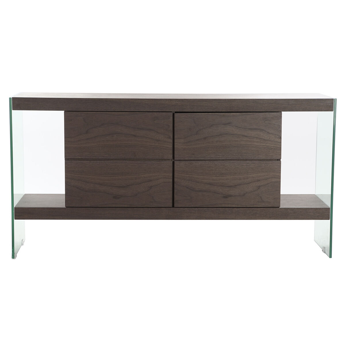 Skänk DKD Home Decor Brun Transparent Glas Valnöt Trä MDF 160 x 45 x 80 cm - 4