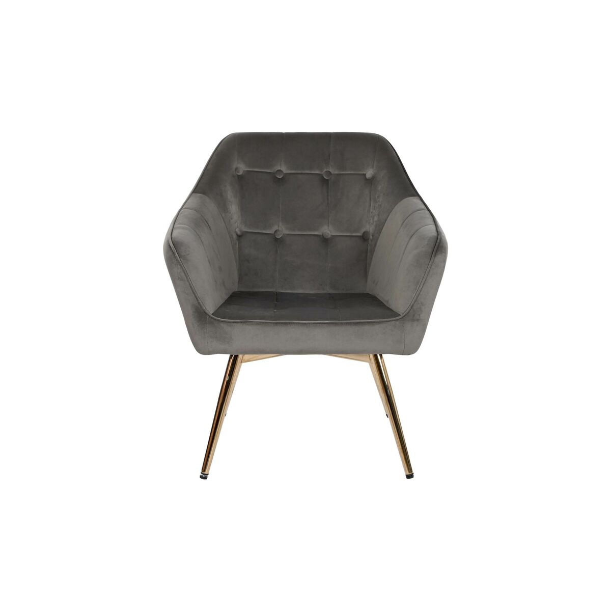 Fåtölj DKD Home Decor Gyllene Mörkgrå Metall 74 x 74 x 90 cm - 5