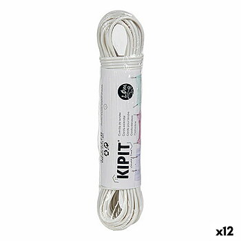 Tvättlina Kipit Vit PVC 20 m 20,5 x 4 x 3,5 cm (12 antal)