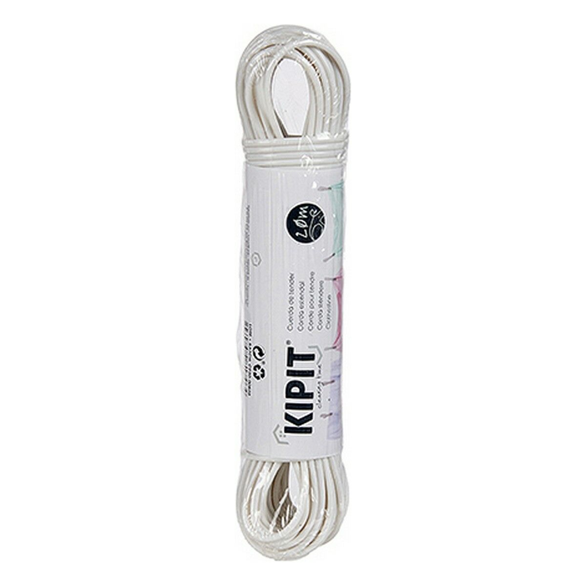 Tvättlina Kipit Vit PVC 20 m 20,5 x 4 x 3,5 cm (12 antal) - 4