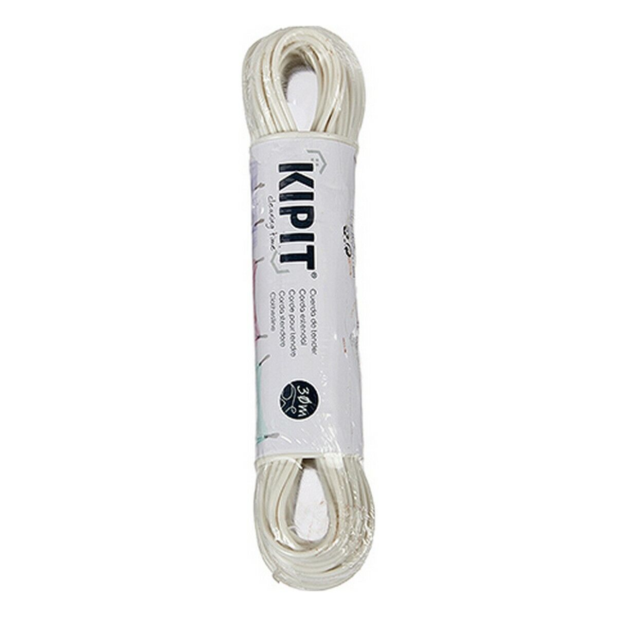 Tvättlina Kipit Vit PVC 30 m (12 antal) - 4