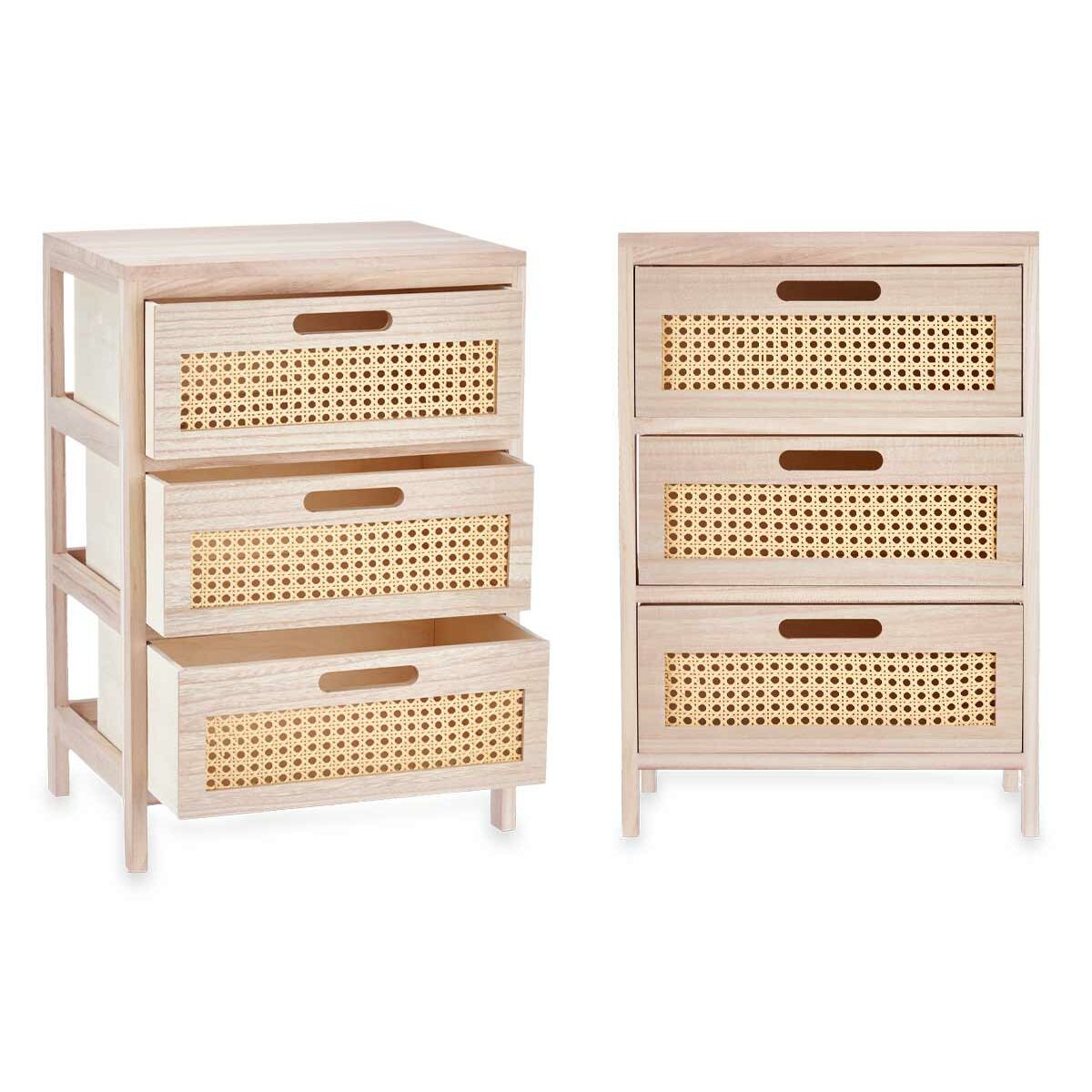Byrå Gift Decor Rattan Naturell 40 x 58 x 29 cm 3 lådor - 3