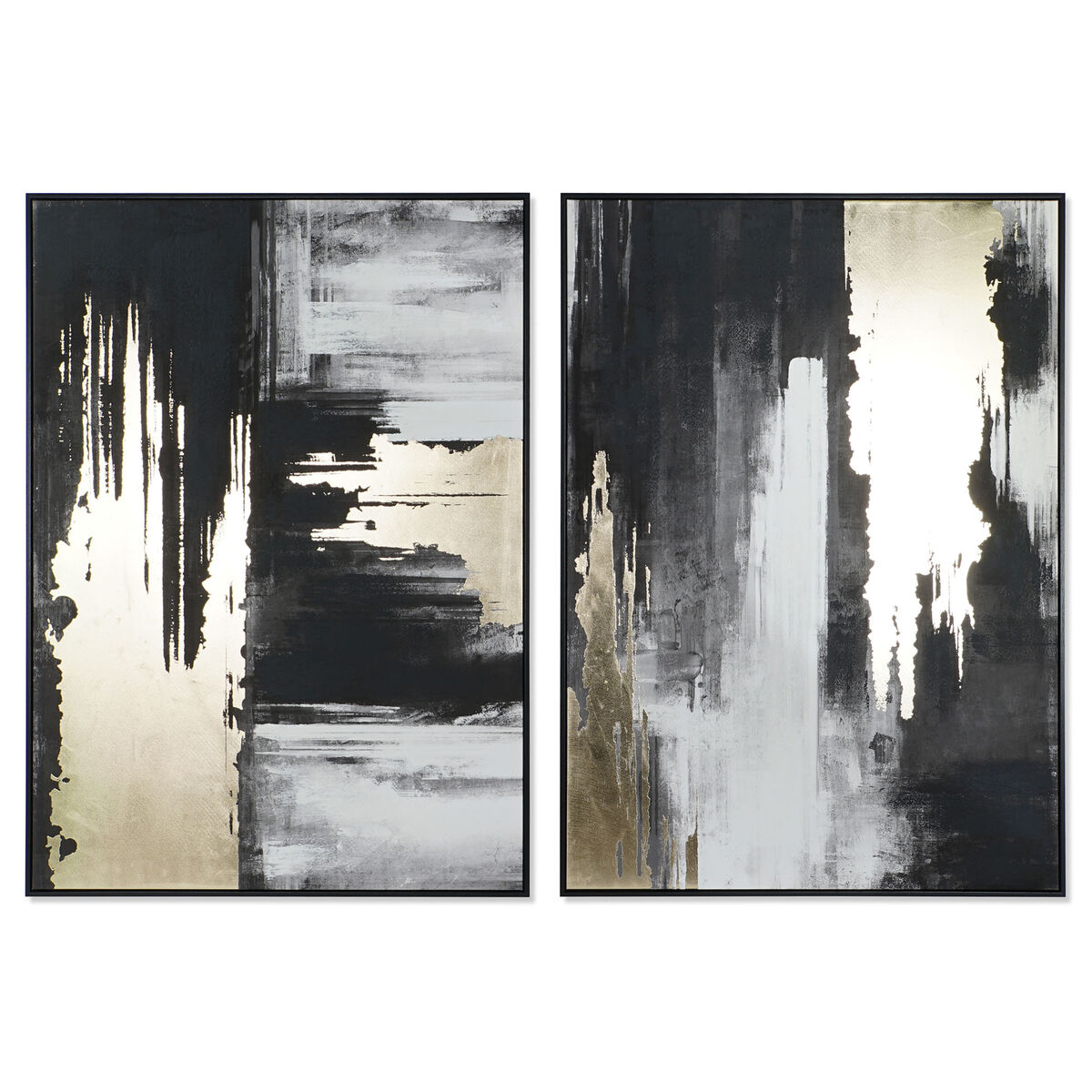 Tavla DKD Home Decor Abstrakt Modern 100 x 4 x 140 cm (2 antal)
