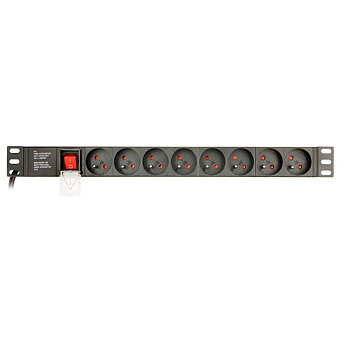 Överspänningsskydd 19" 8 Tomas Schuko med På/Av knapp GEMBIRD EG-PDU-014-F (3 m)