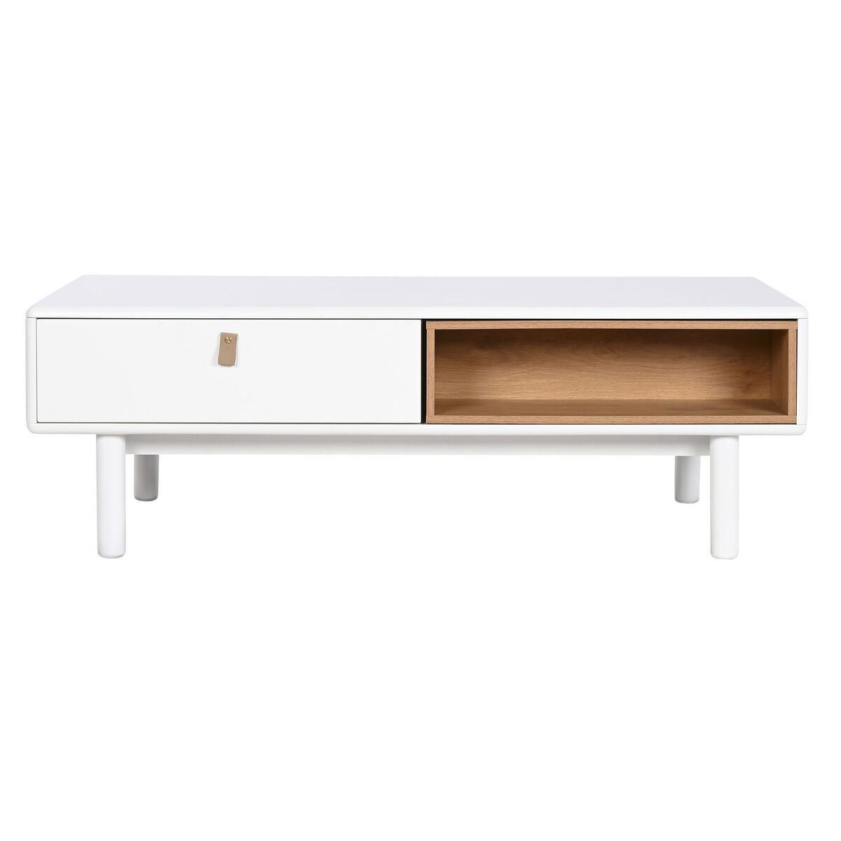 Soffbord Home ESPRIT Vit Naturell Polyuretan Trä MDF 120 x 60 x 40 cm - 7
