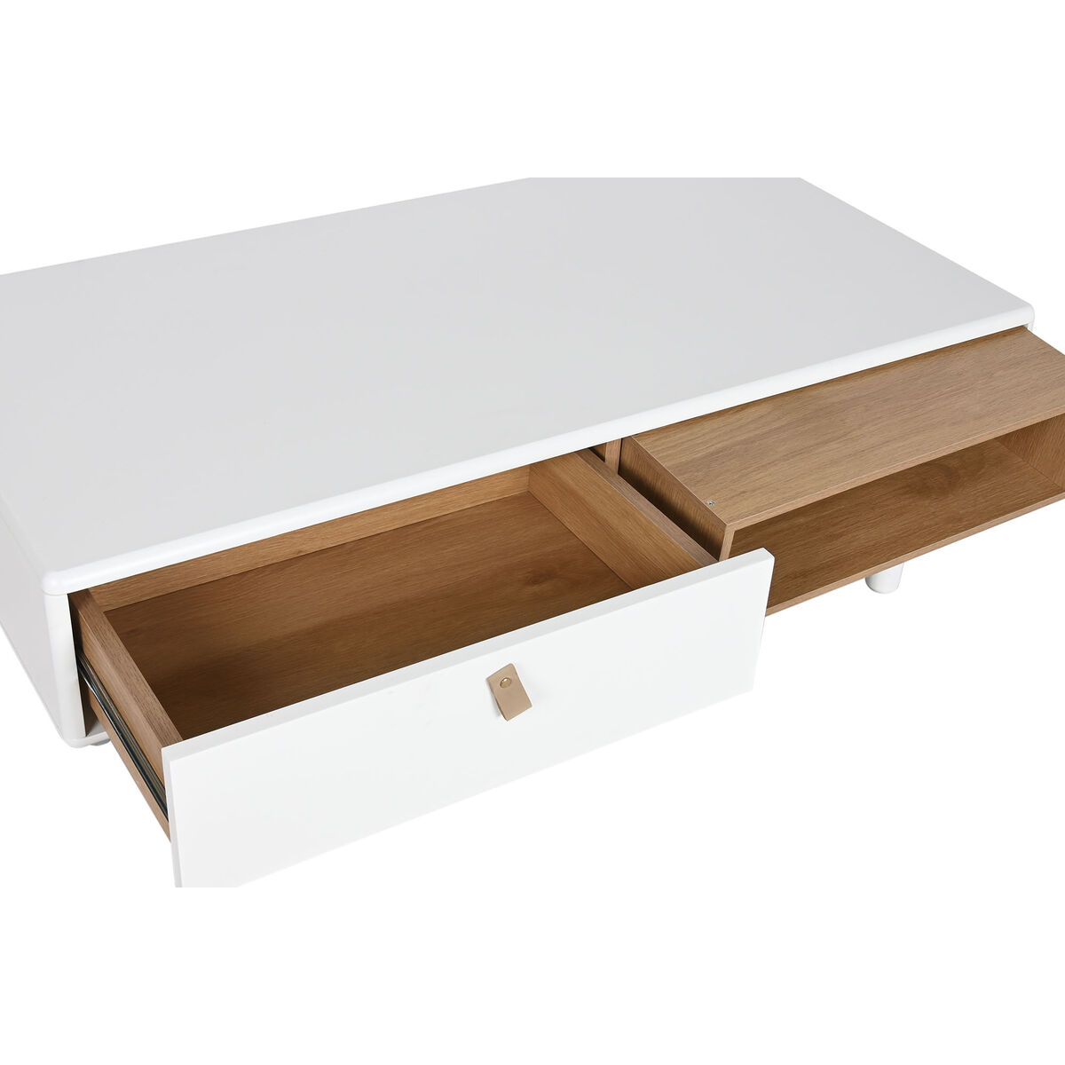 Soffbord Home ESPRIT Vit Naturell Polyuretan Trä MDF 120 x 60 x 40 cm - 6