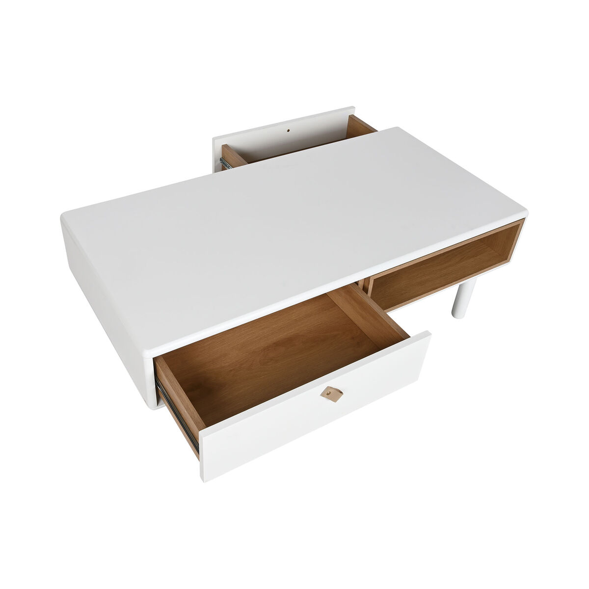Soffbord Home ESPRIT Vit Naturell Polyuretan Trä MDF 120 x 60 x 40 cm - 2