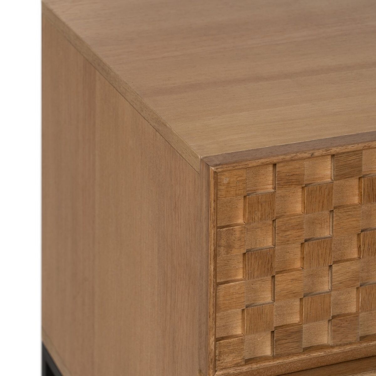 Nattduksbord MARIGNI Svart Naturell Järn Askträ Trä MDF 51,5 x 42 x 56,5 cm - 4
