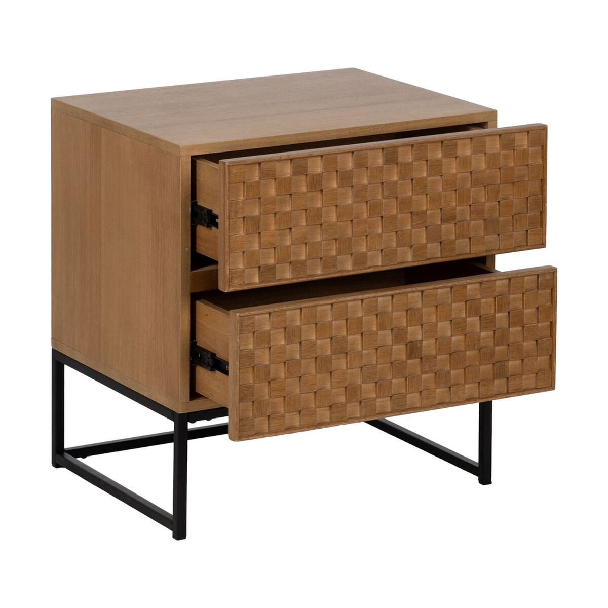 Nattduksbord MARIGNI Svart Naturell Järn Askträ Trä MDF 51,5 x 42 x 56,5 cm - 3