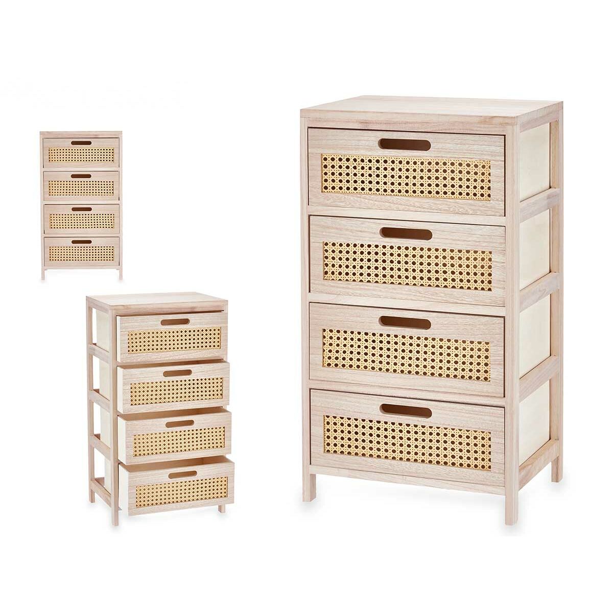 Byrå Gift Decor Rattan Naturell 40 x 73 x 29 cm 40 x 70 x 29 cm 4 lådor - 2