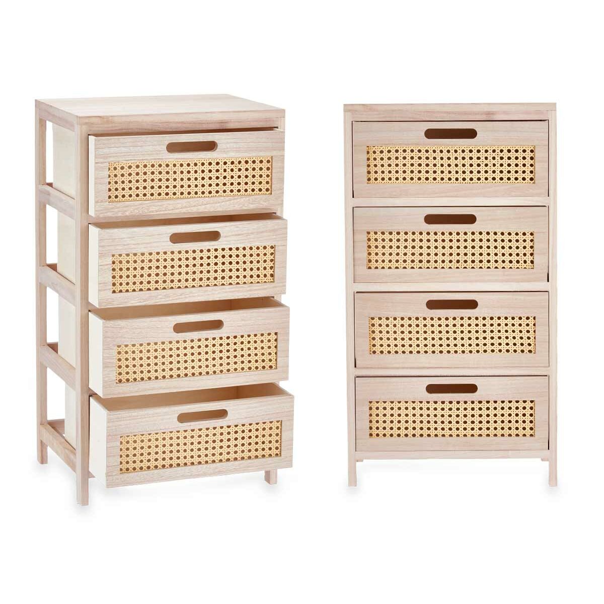 Byrå Gift Decor Rattan Naturell 40 x 73 x 29 cm 40 x 70 x 29 cm 4 lådor - 3
