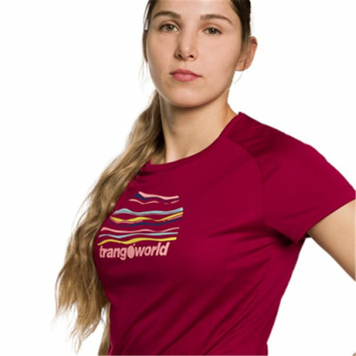 T-shirt med kortärm Dam Trangoworld Trangoworld Sihl Karmosinröd - 3