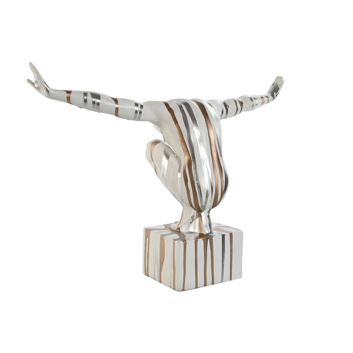 Prydnadsfigur Home ESPRIT Vit Gyllene Silvrig Män 49 x 16 x 33 cm - 2