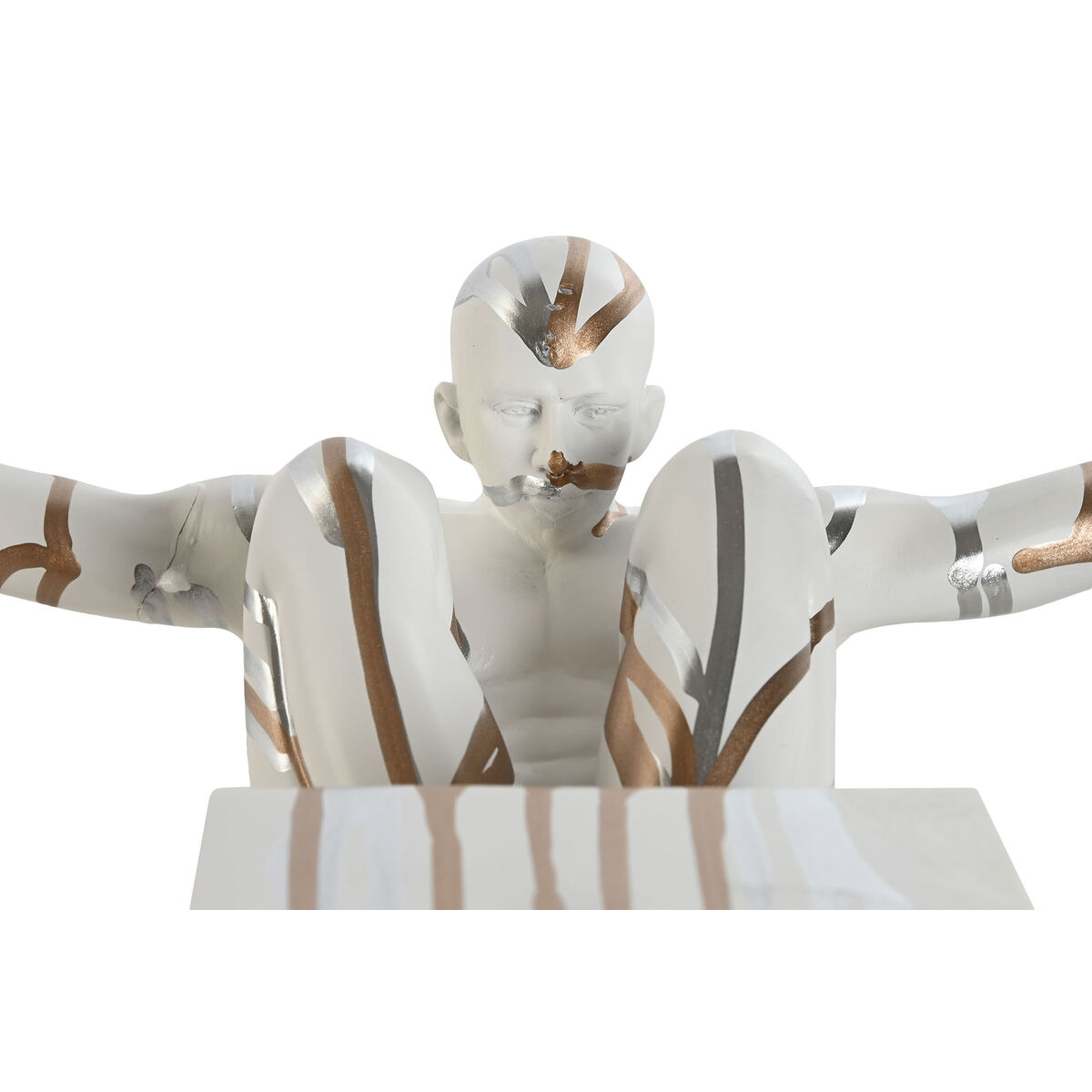 Prydnadsfigur Home ESPRIT Vit Gyllene Silvrig Män 49 x 16 x 33 cm - 3