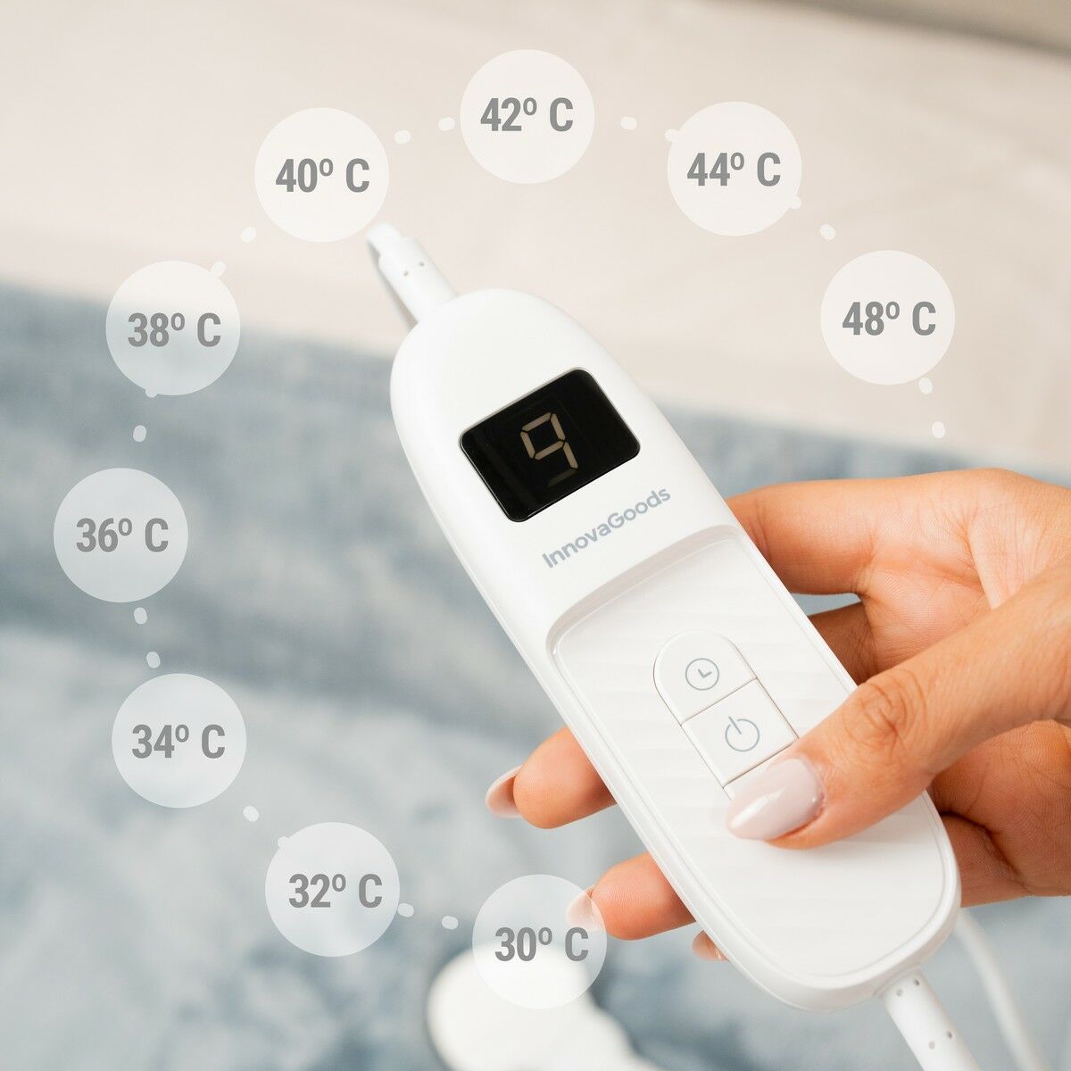 Elektrisk filt Elakef InnovaGoods Grå 120 x 160 cm 160 W - 5